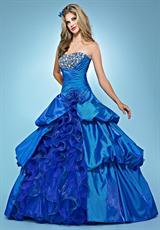 2012 Landa Pageant Dresses AQ02.  Available in Black/White, Fuchsia, Paris Blue, Peony/Pink, Purple, Red, Tangerine, Tropical Peach